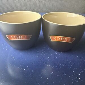 Baileys Irish Cream Ceramic Dessert Bowls "MINE" & "YOURS" Set of 2